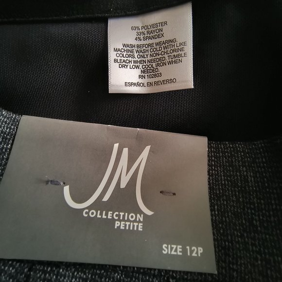 JM Collection Women's NWT Black/White Pattern - Size 12P - Picture 2 of 5